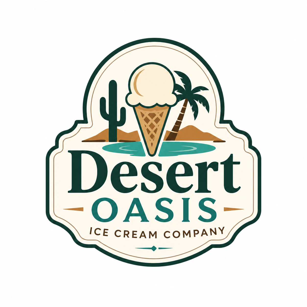 Vintage badge Desert Oasis logo