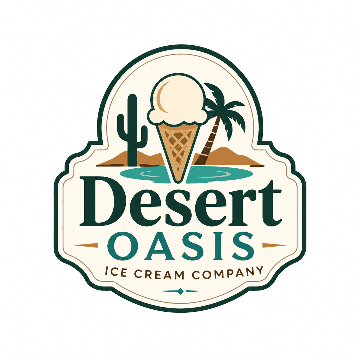 Vintage badge Desert Oasis logo