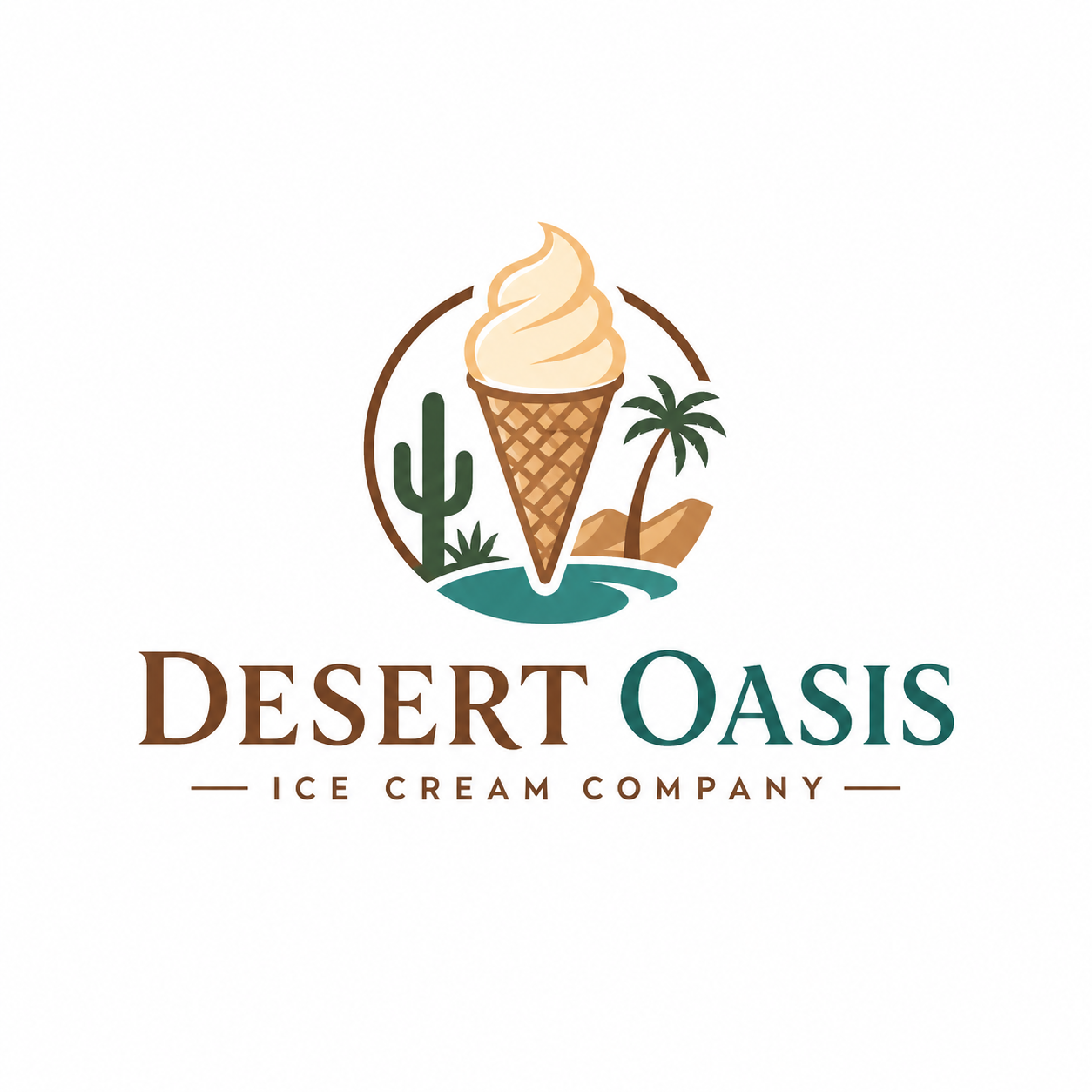 Illustrated Desert Oasis logo