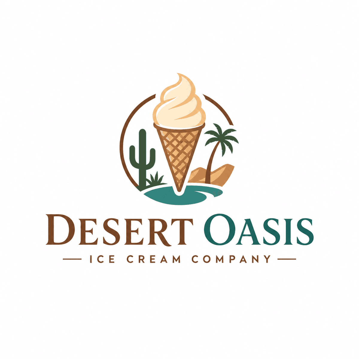 Illustrated Desert Oasis logo