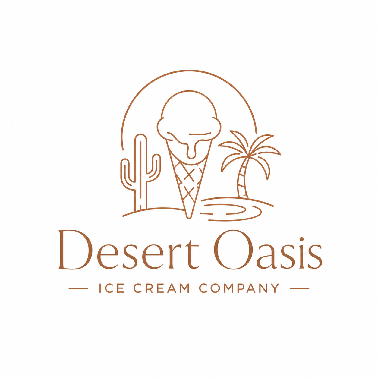 Minimal line-art Desert Oasis logo
