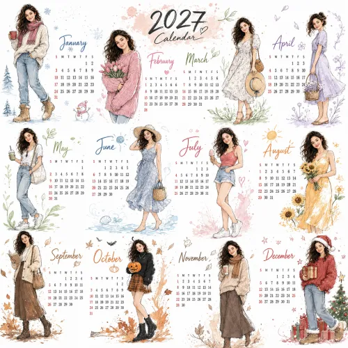 Korean-Style 2027 Calendar