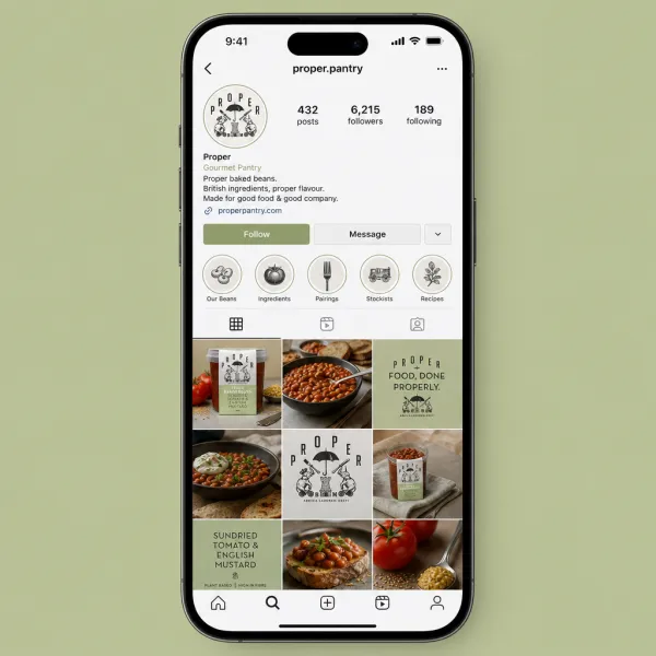 AI-generated a product Instagram profile result