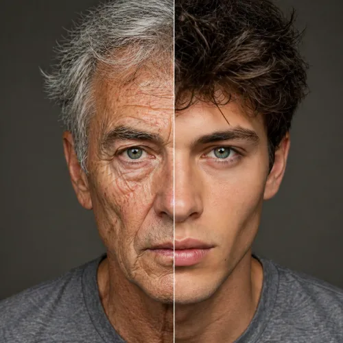 Split-Screen Aging Effect