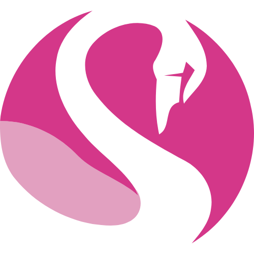 Pink swan love couple logo symbol