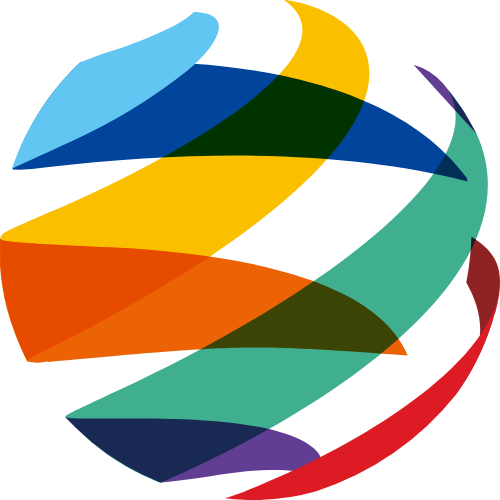 Round colorful earth shape logo icon