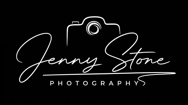 Photography Script signature logo example with white lettering on a dark background