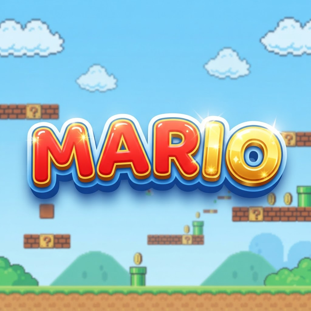 Coin-gold arcade Super Mario text effect