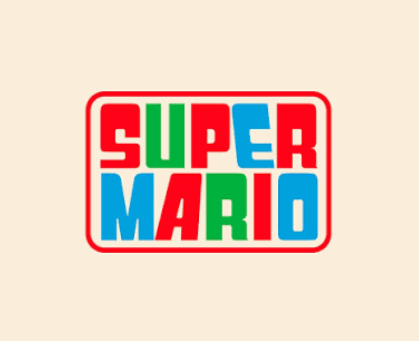 Retro badge Super Mario text effect