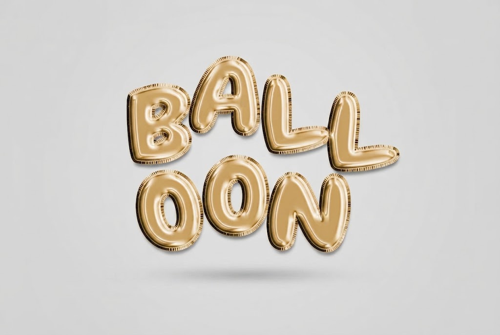 Gold foil 3D balloon text effect