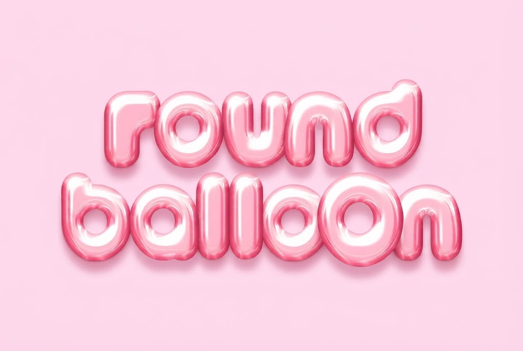 Glossy pink balloon text effect