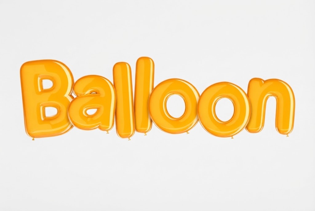 Orange glossy balloon text effect