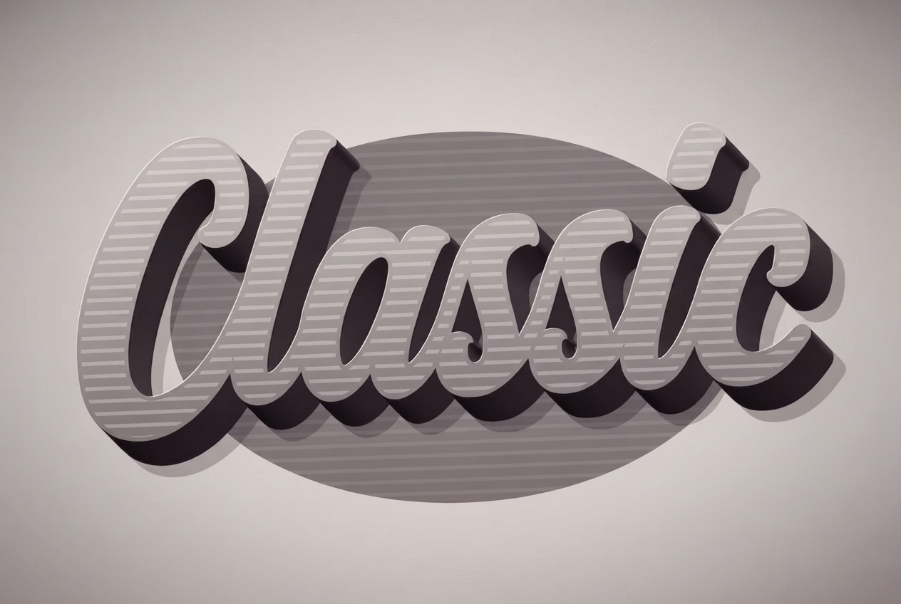 Classic retro 3D text effect