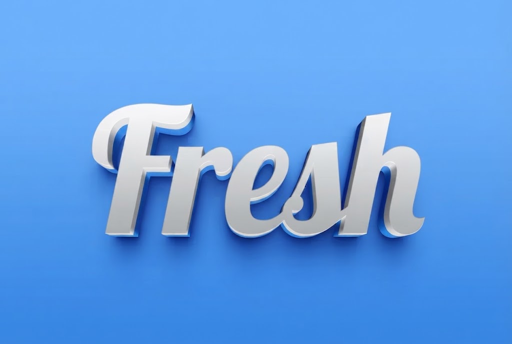 Glossy white 3D text effect