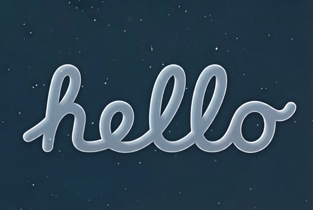 Glossy glass 3D script text effect