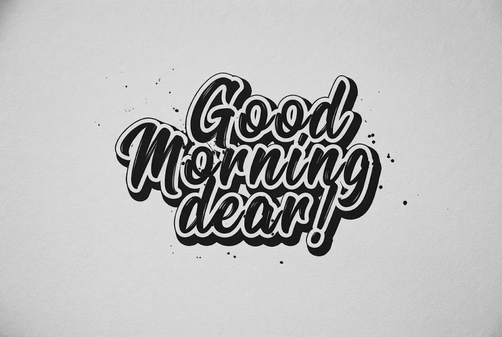 Black brush lettering text effect