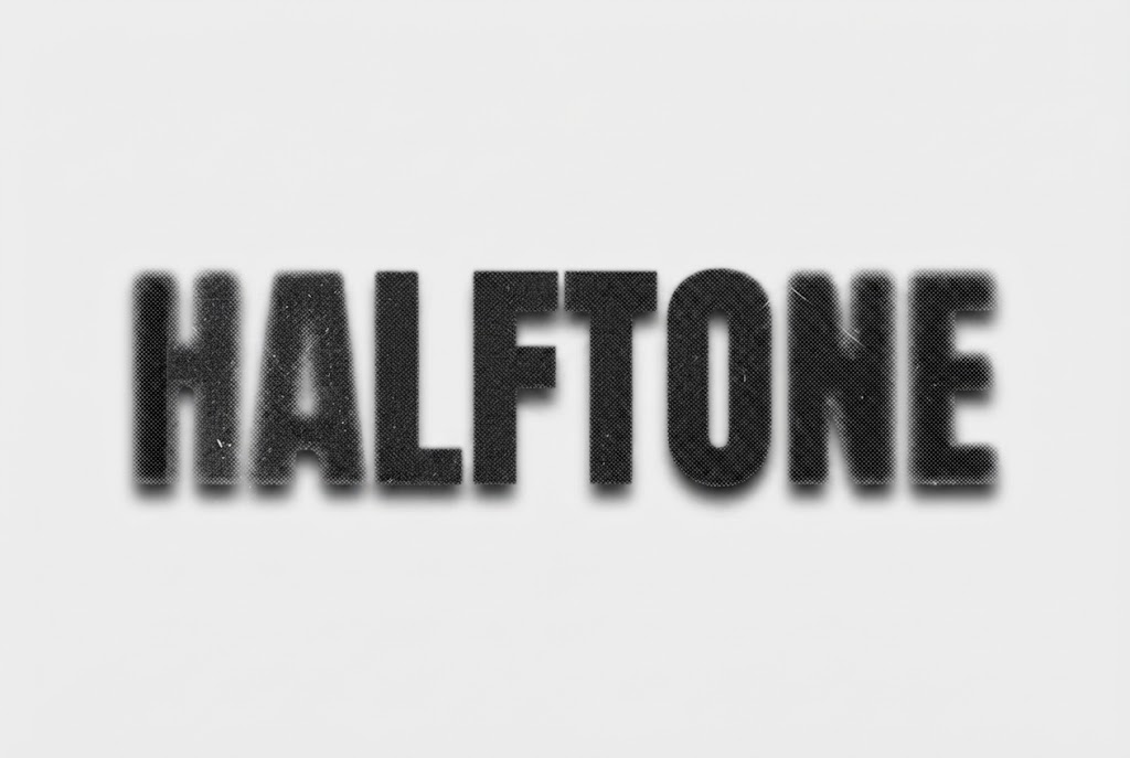 Soft blurred halftone comic text effect