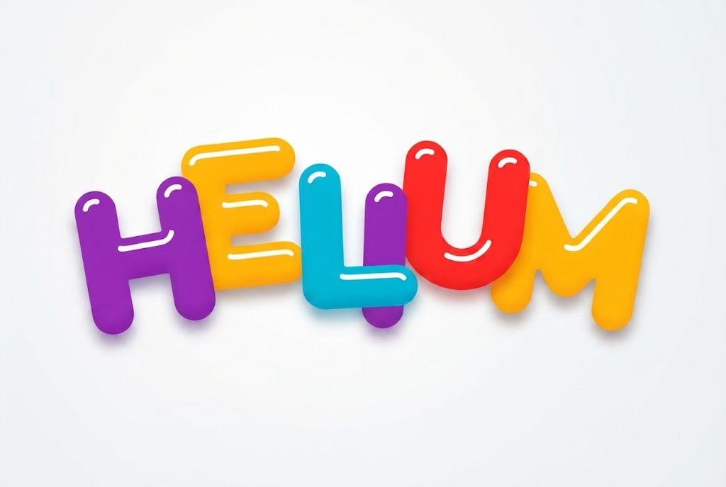 Playful helium balloon text effect