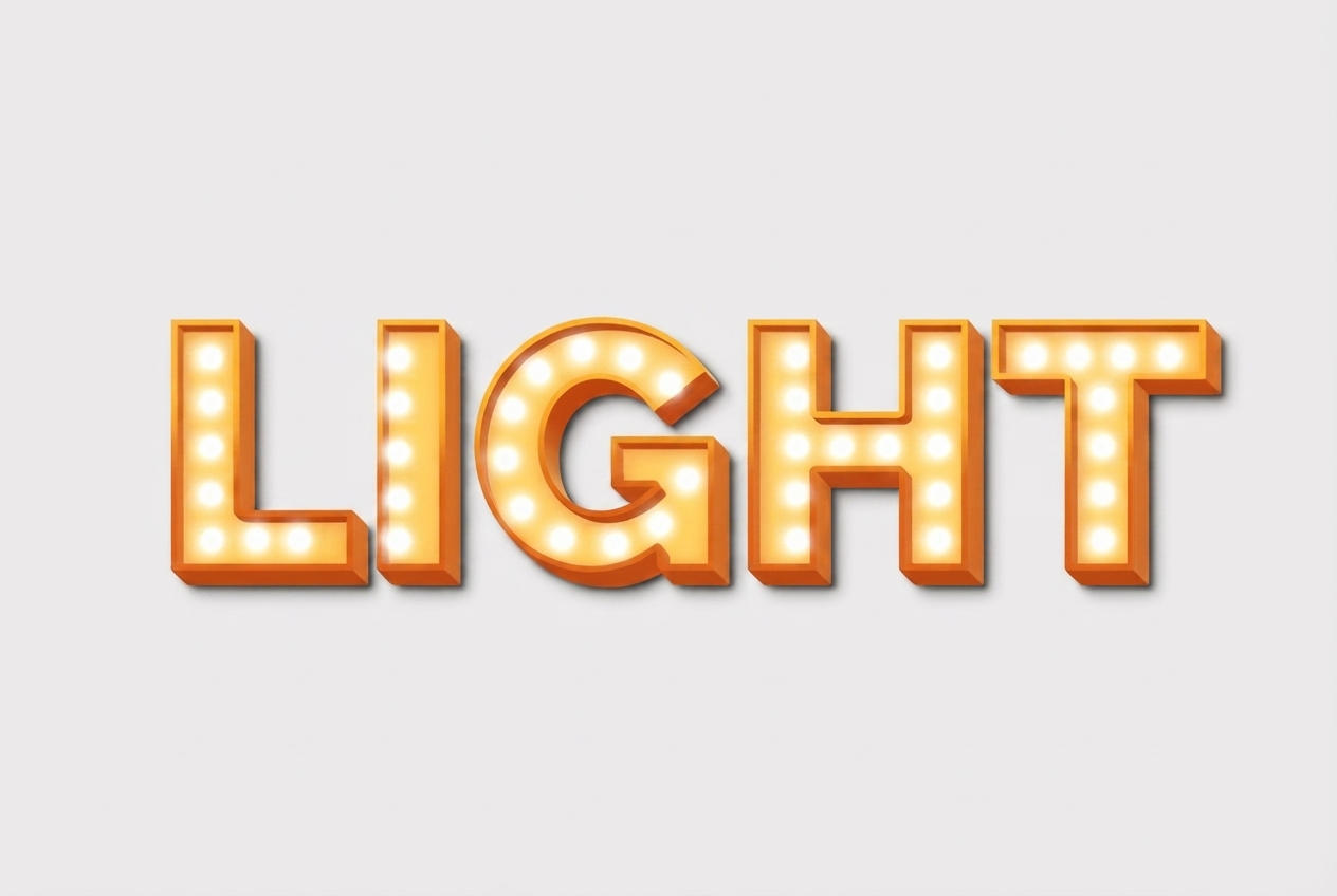 Marquee bulb light text effect