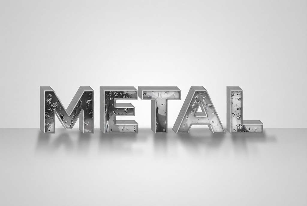 3D metallic chrome text effect