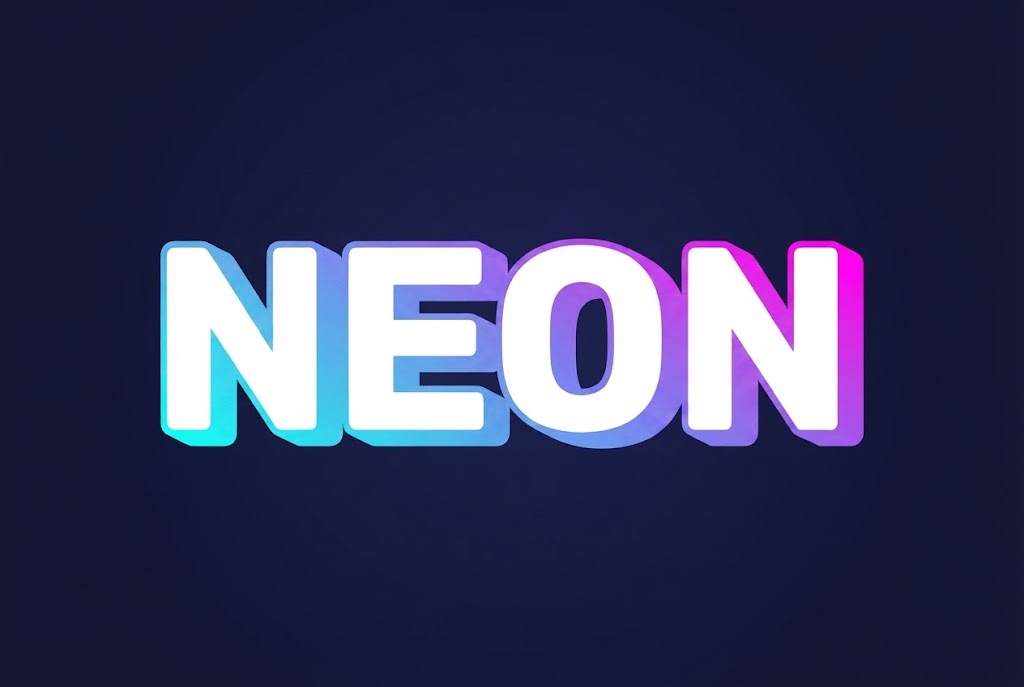 Gradient neon glow text effect