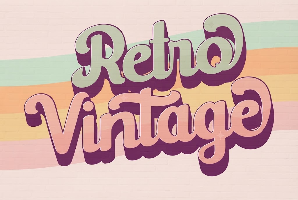 Retro vintage script on brick wall text effect