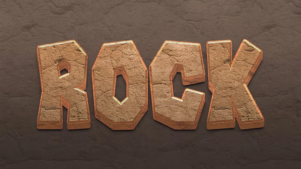 Rugged stone rock text effect