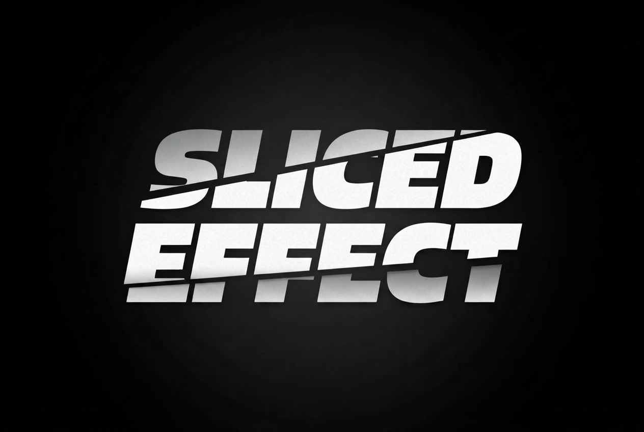 Sliced letters bold text effect