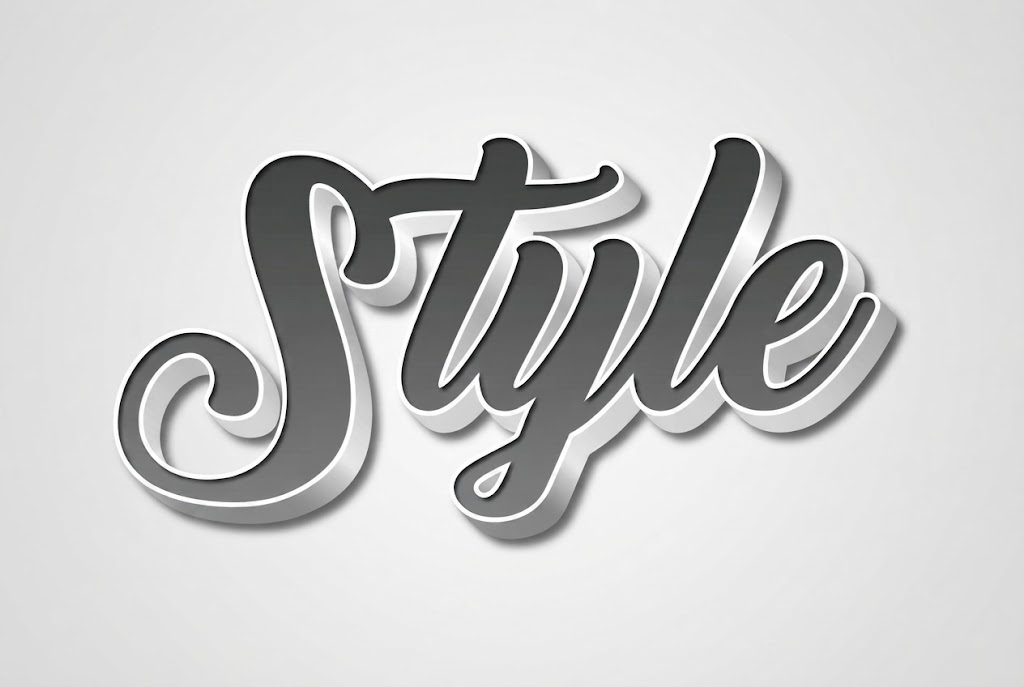 Grey gradient script text effect