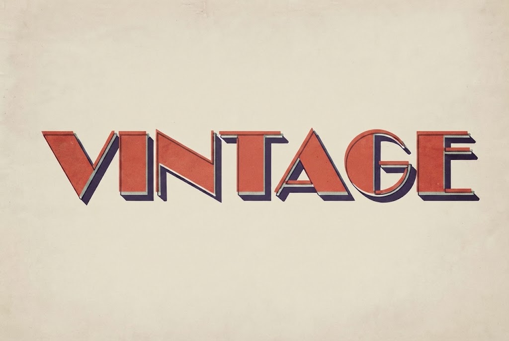 Retro 3D block vintage text effect