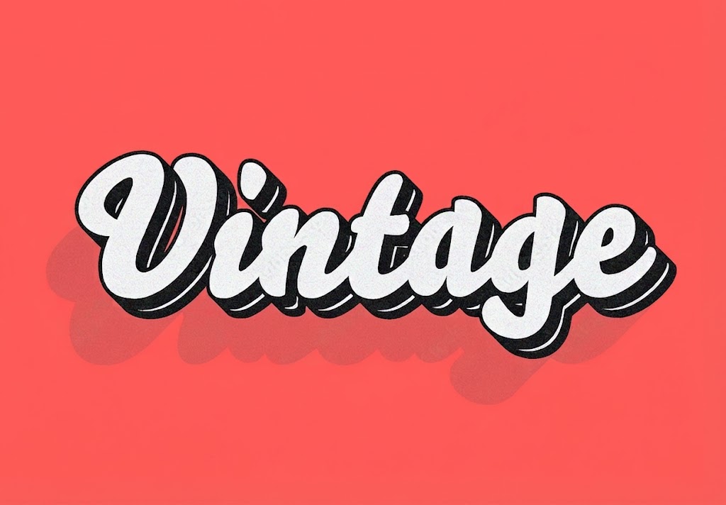 Retro 3D script vintage text effect