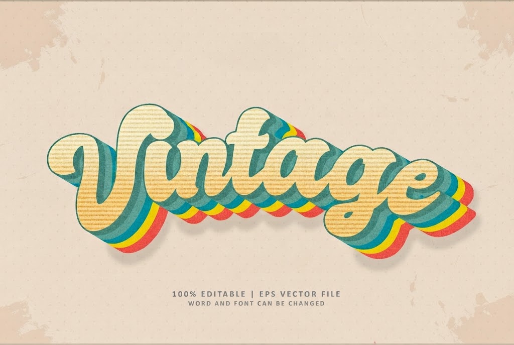 Retro script vintage text effect