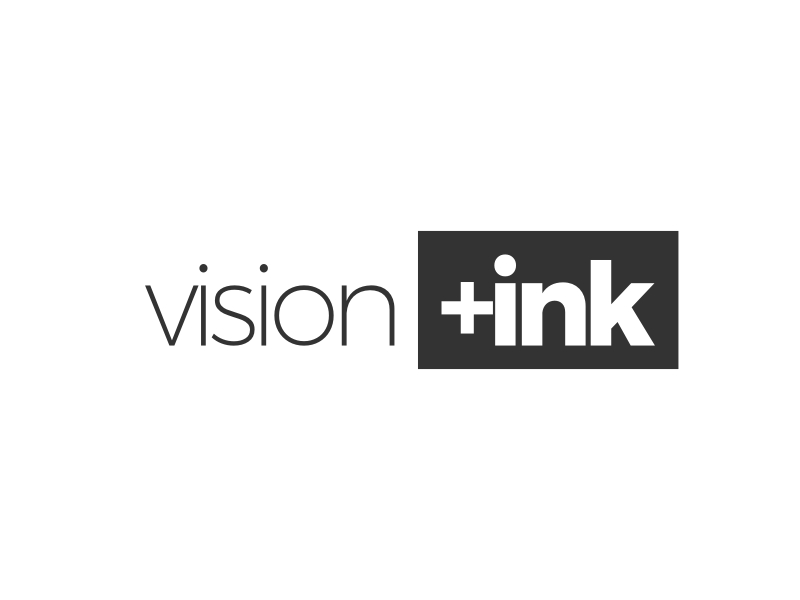 vision +ink logo design 