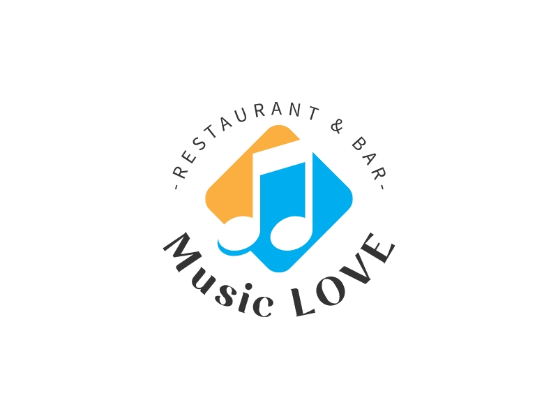 Music LOVE logo design