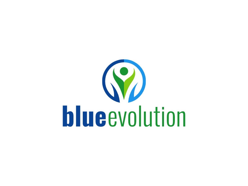 blue evolution logo design