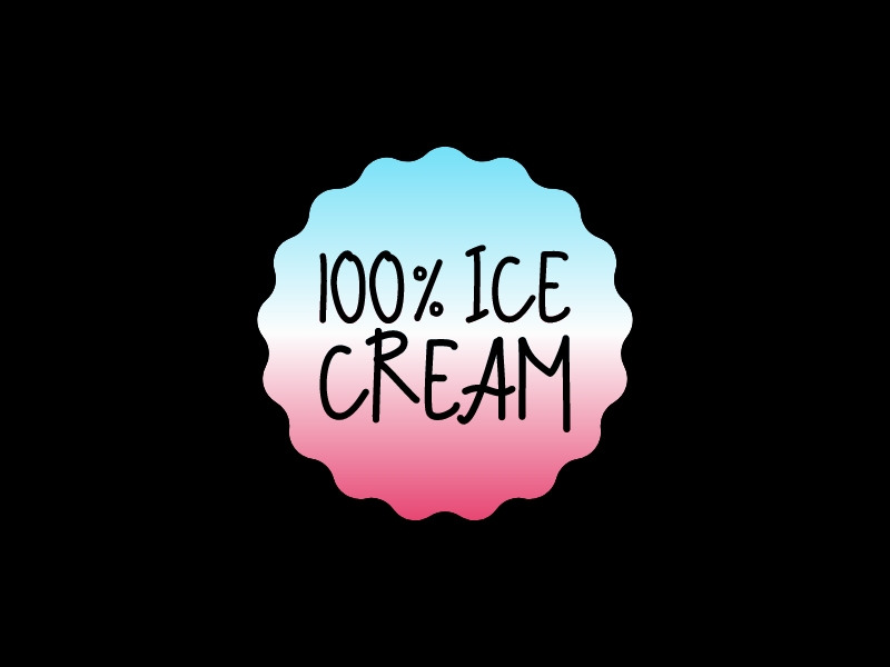 100% Ice Cream logo design