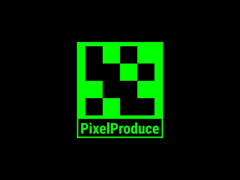 PixelProduce logo design