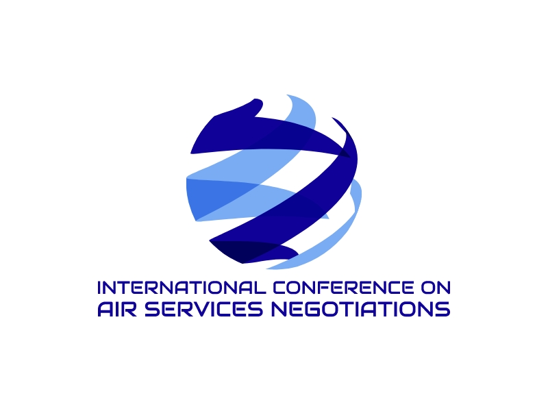 International Conference on Air Services Negotiations logo design