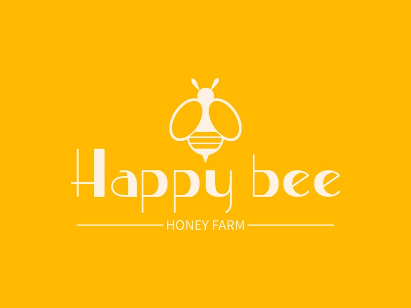 Happy bee logo design