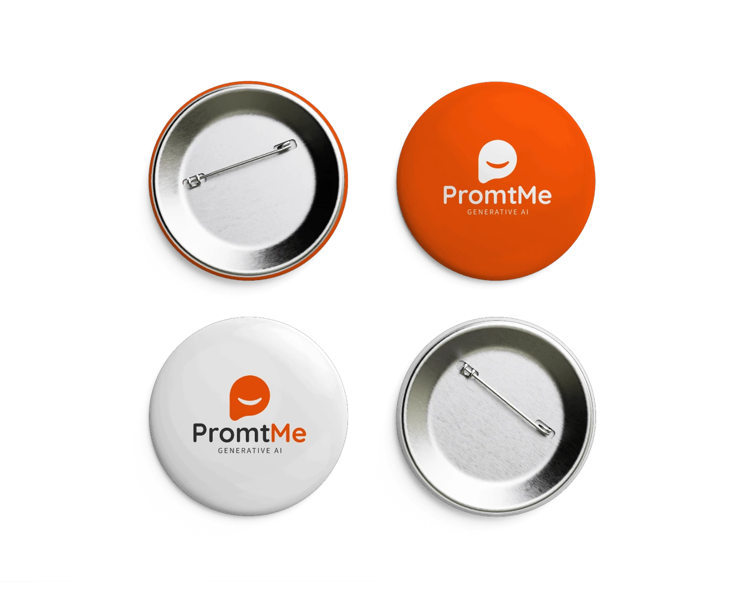 Two-color round badge logo mockup - AiDesign