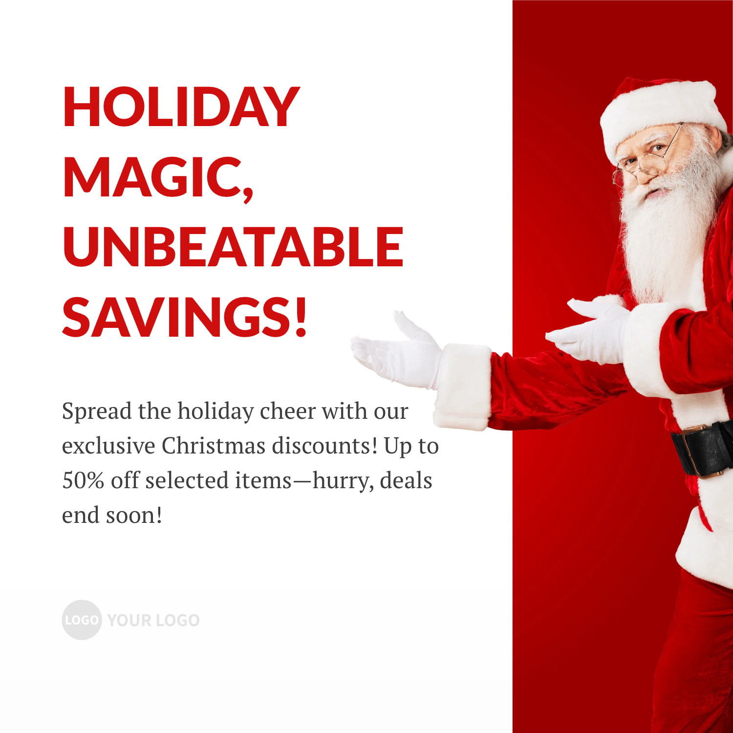 Christmas sale holiday sale instagram poster