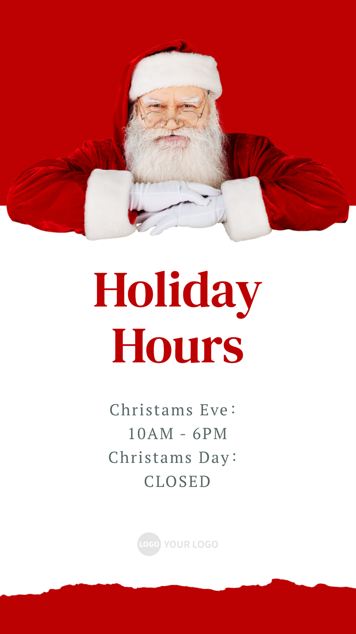 Christmas holiday hours poster
