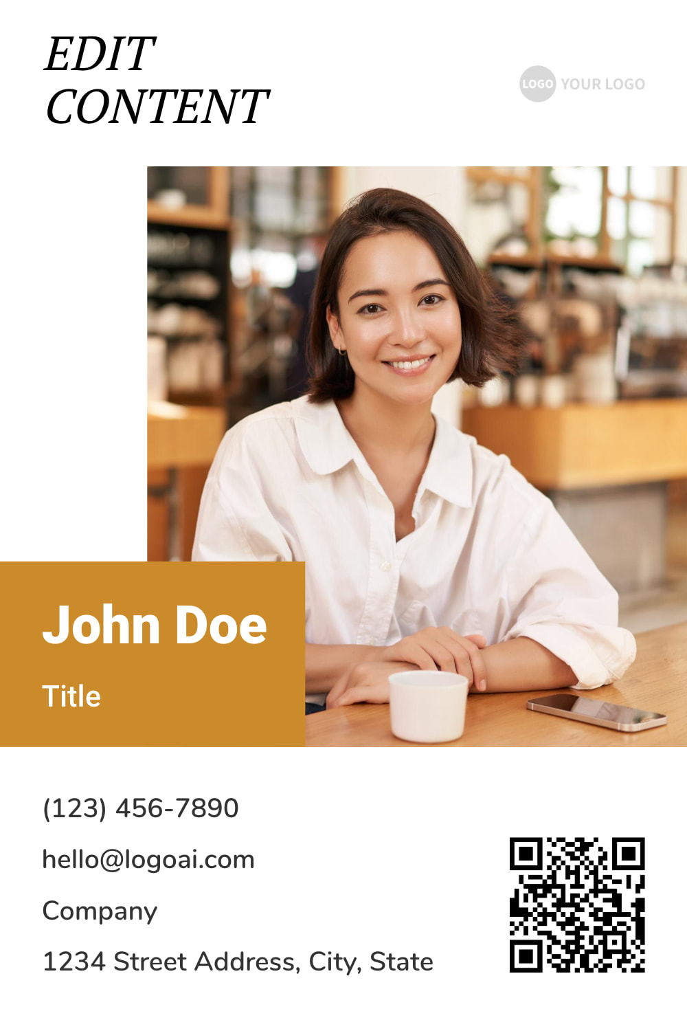 Minimalist personal electronic social Profile cards