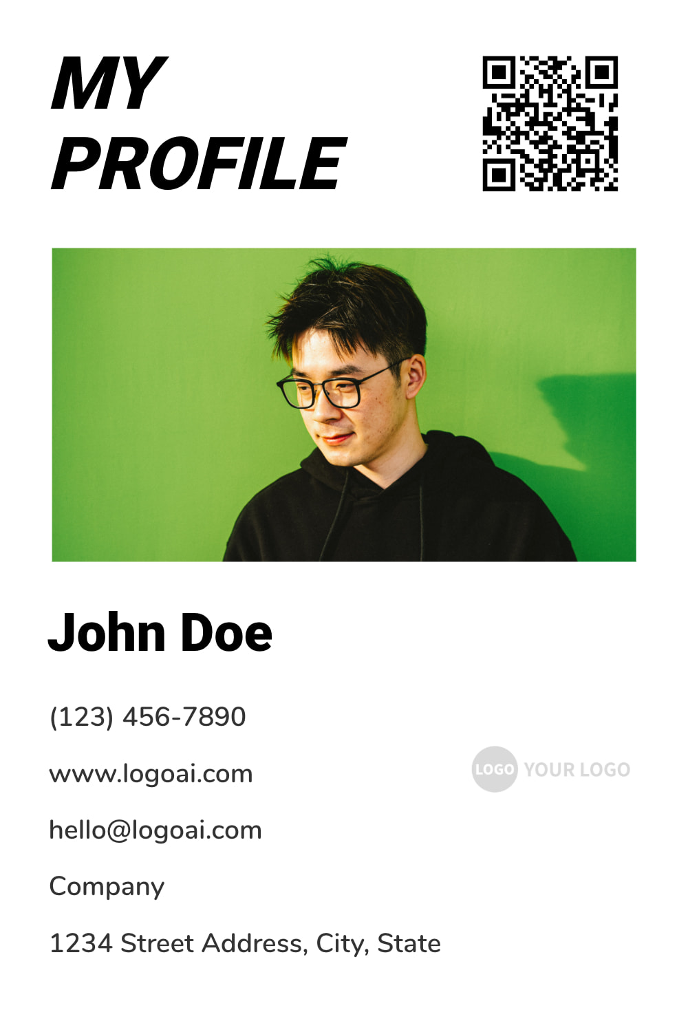 Minimalist personal electronic social profile card