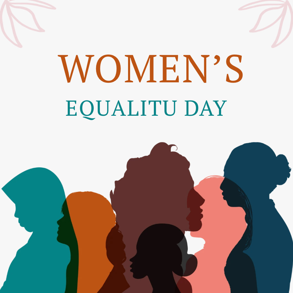 White Colorful Illustration Women's Equality Day Instagram Post