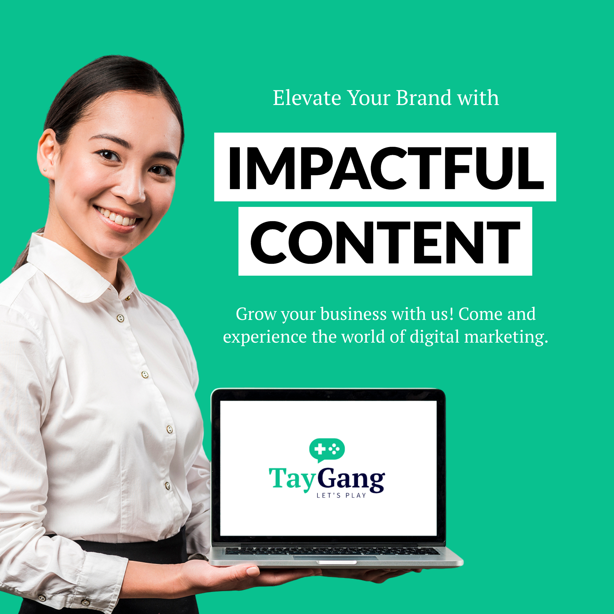 Digital marketing Female model holding a mac computer vi logo mockup renderings Instagram post 