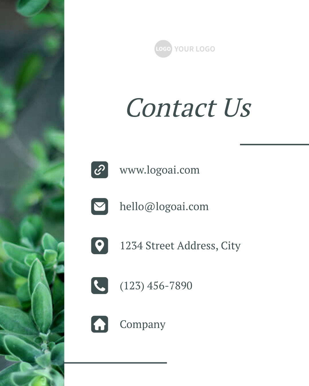 Minimalist Contact Us Instagram Post Design