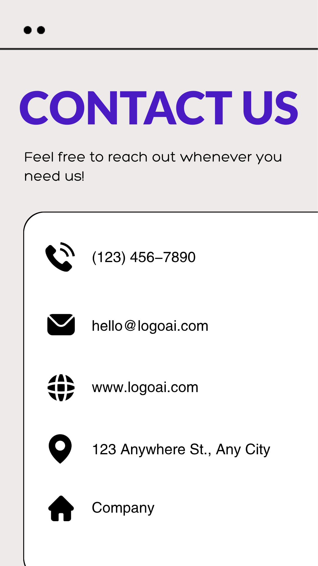 Modern style contact us poster design