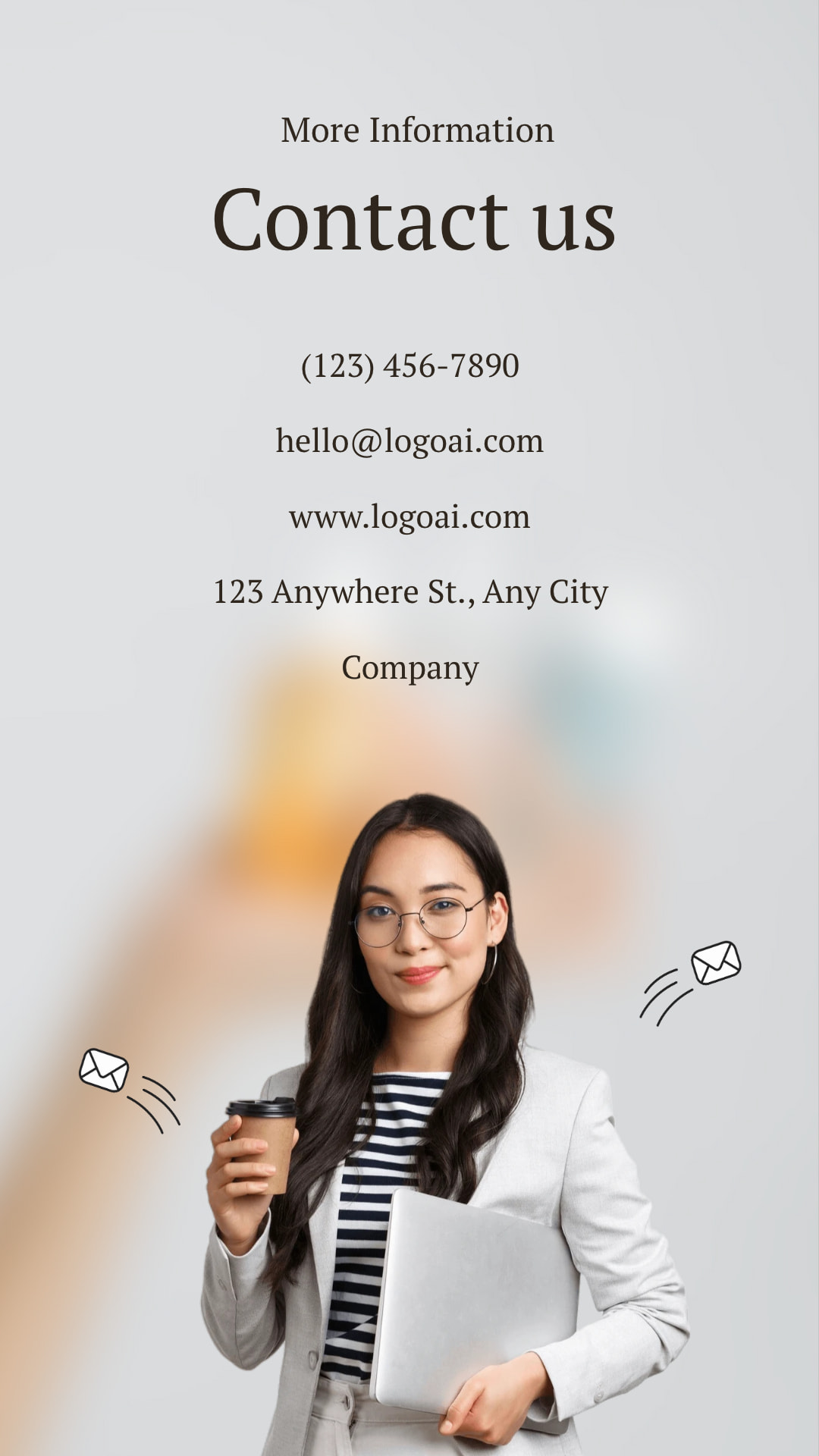 Modern style contact us poster design