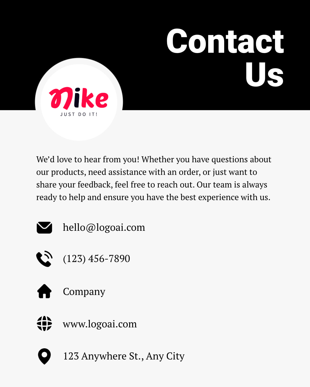 Simple style contact us poster design